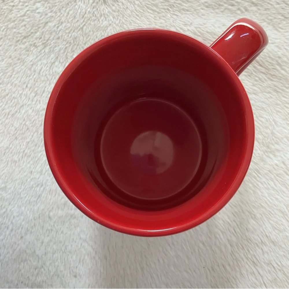Crate & Barrel Winter Snowman Mug | Holiday Coffee Cocoa Cup Red White